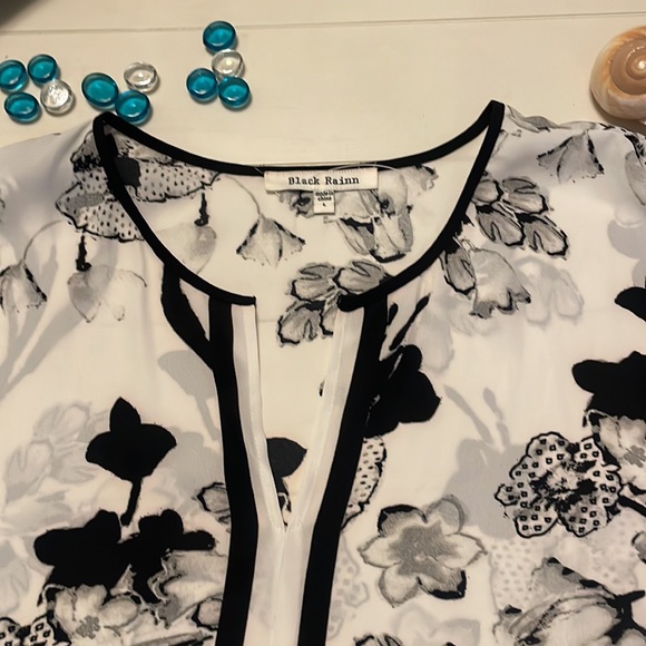 Daniel Rainn White/Black Floral Print Midi Slip Dress Size L - Picture 7 of 8